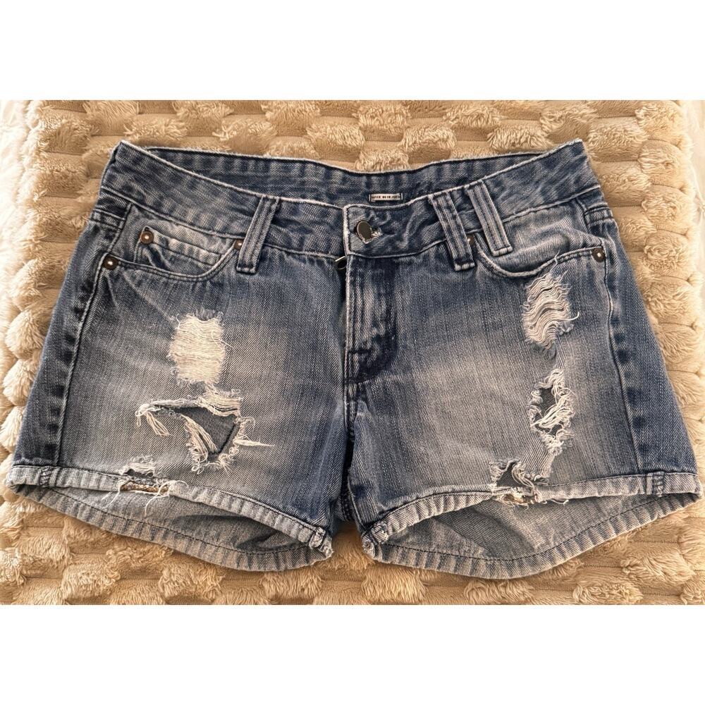 John John Women's Destroyed Zip Detail Jeans Shorts Size 38 BRAZIL/28 US